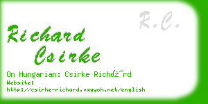 richard csirke business card